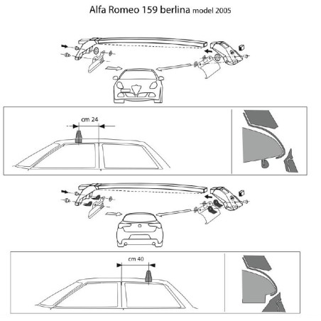 Comprar Juego 2 Barras para Alfa Romeo 159 (2005 a 2011)