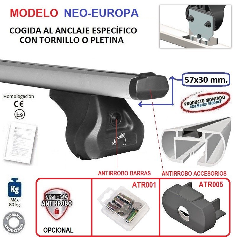 Juego de 2 barras NEO-EUROPA para Volvo XC40 (I) de 2018 a 2026