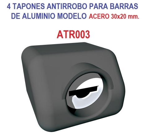 Juego de antirrobos para barras de techo Modelo Acero 30x20 mm.