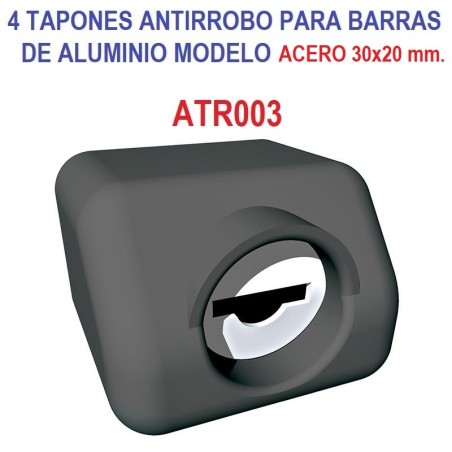 Juego de antirrobos para barras de techo Modelo Acero 30x20 mm.