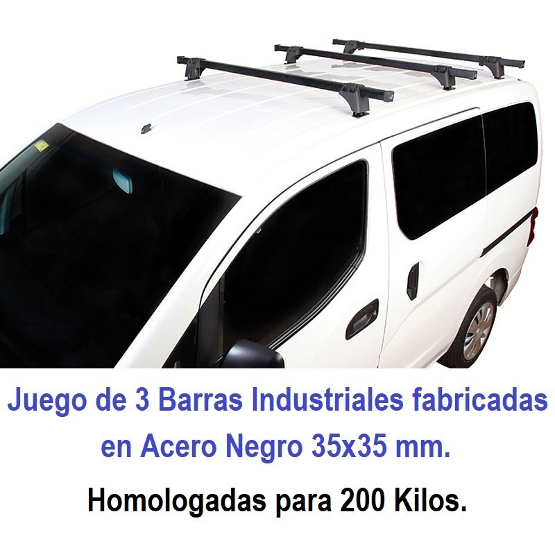 Juego de 3 Barras Industriales Acero 35x35 mm. C. BERLINGO (III) (M)