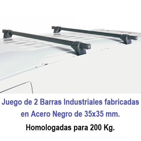 Juego de 2 Barras Industriales Acero 35x35 mm. Iveco DAILY 17,5 m3