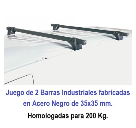 Juego de 2 Barras Industriales Acero 35x35 mm. para Volkswagen T6